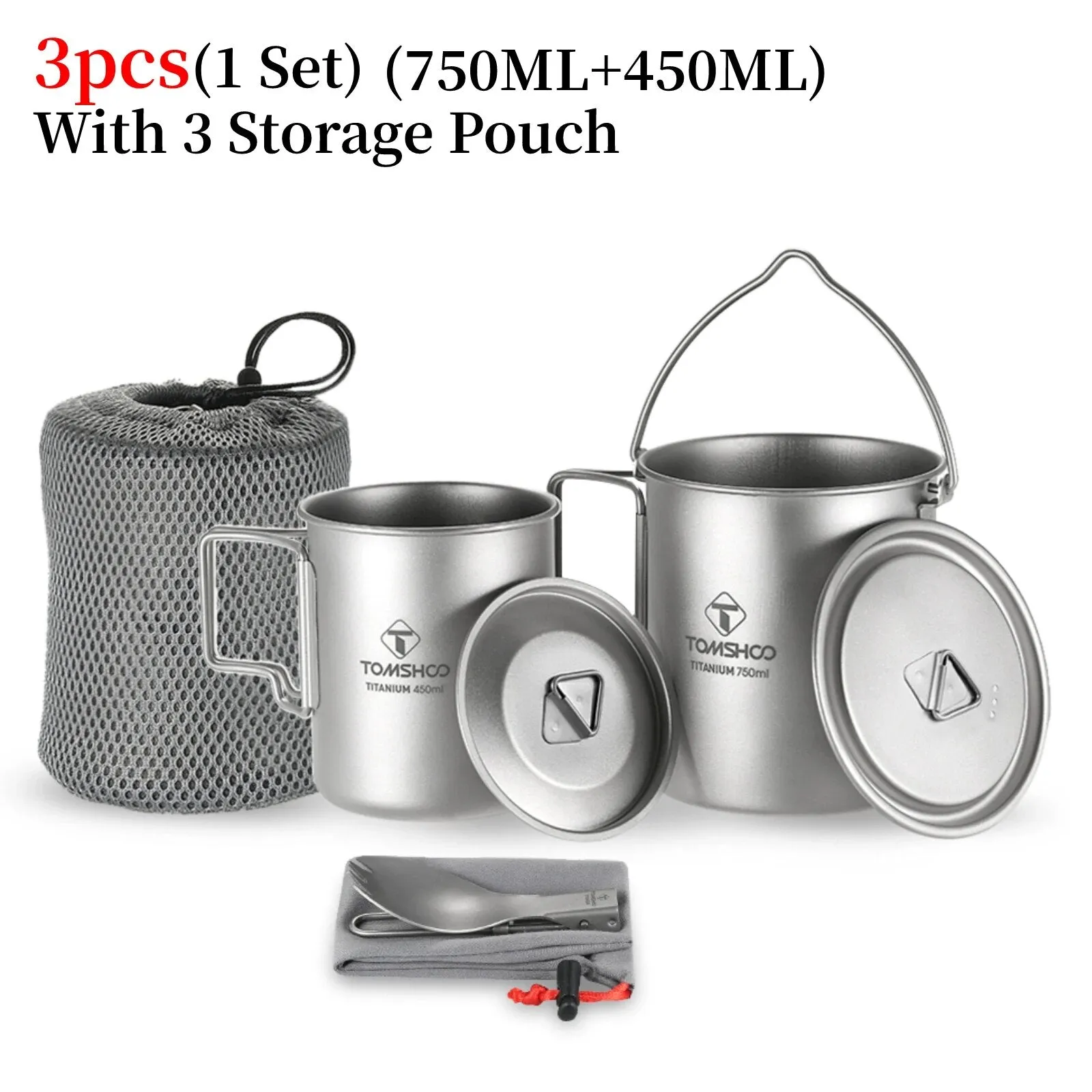 LIXADA Camping Equipment Titanium Wood Stove Outdoor Cookware Tableware Set Hiking Picnic Backpacking Camping Pot Pan Mug Set