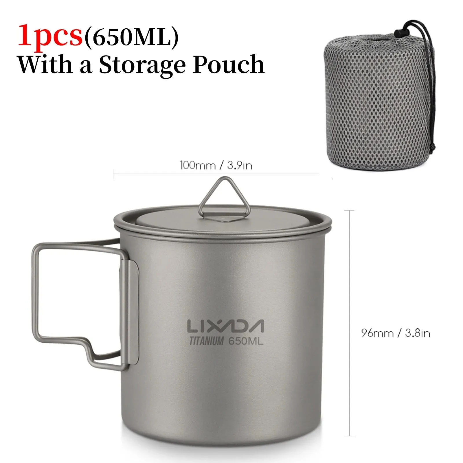 LIXADA Camping Equipment Titanium Wood Stove Outdoor Cookware Tableware Set Hiking Picnic Backpacking Camping Pot Pan Mug Set
