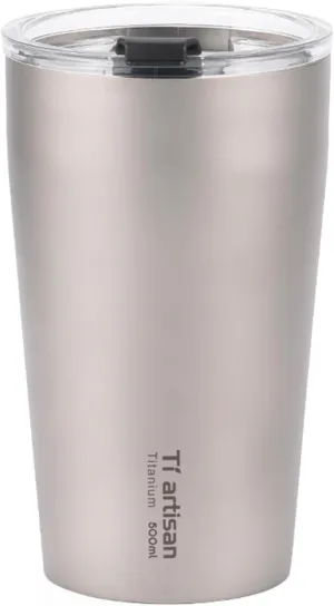 Lixada Outdoor Titanium Teacup Double Wall Camping Beer Cup 500ml Water Cup with Lip