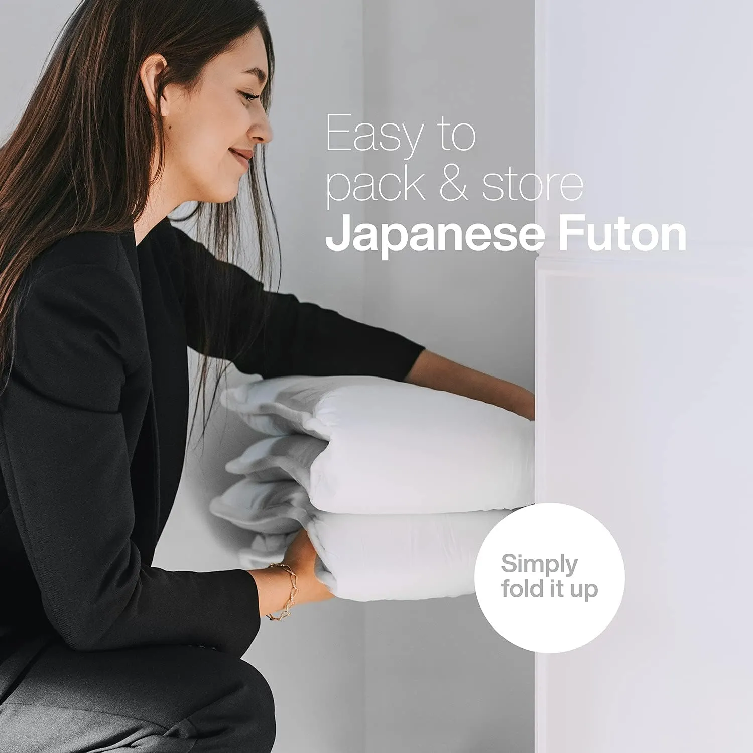 Luxton Home Extra Padding Japanese Shiki Futon Foldable Mattress for Sleep & Travel - Twin-Long