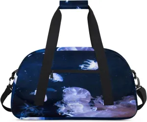 Magic Jellyfish Gym Duffel Bag for Men Women Ocean Animals Sports Tote Bag with Adjustable Shoulder Strap for Dance Gymnastics Traveling Outdoor Camping Overnight Stay