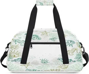 Marine Animal Gym Duffel Bag for Men Women Painted Pattern Sports Tote Bag with Adjustable Shoulder Strap for Dance Gymnastics Traveling Outdoor Camping Overnight Stay