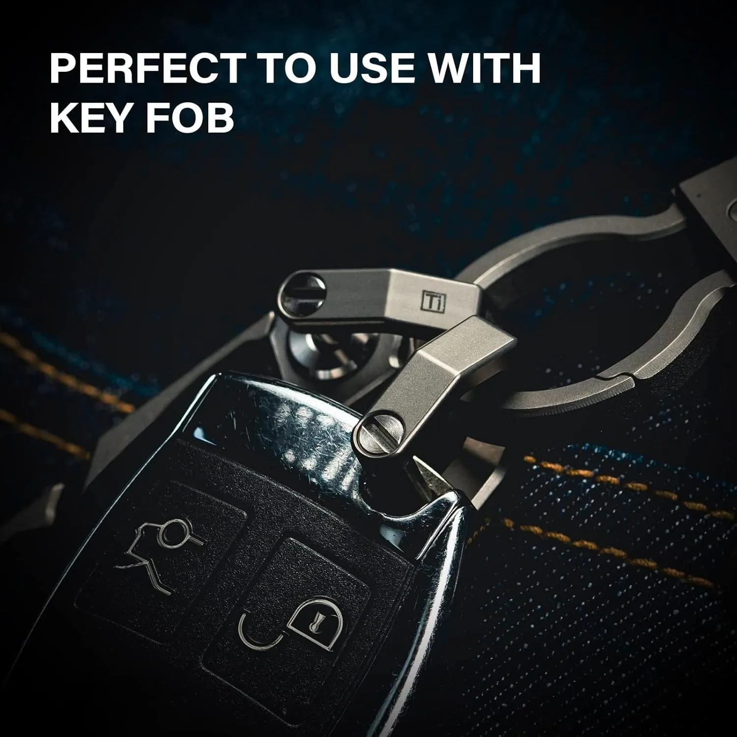 MecArmy CH2 Titanium D Shape Heavy Duty Key Ring, Key Fob Holder Keychain with Screw Shackle for EDC Gear, Purse, Bag（S/M/L）
