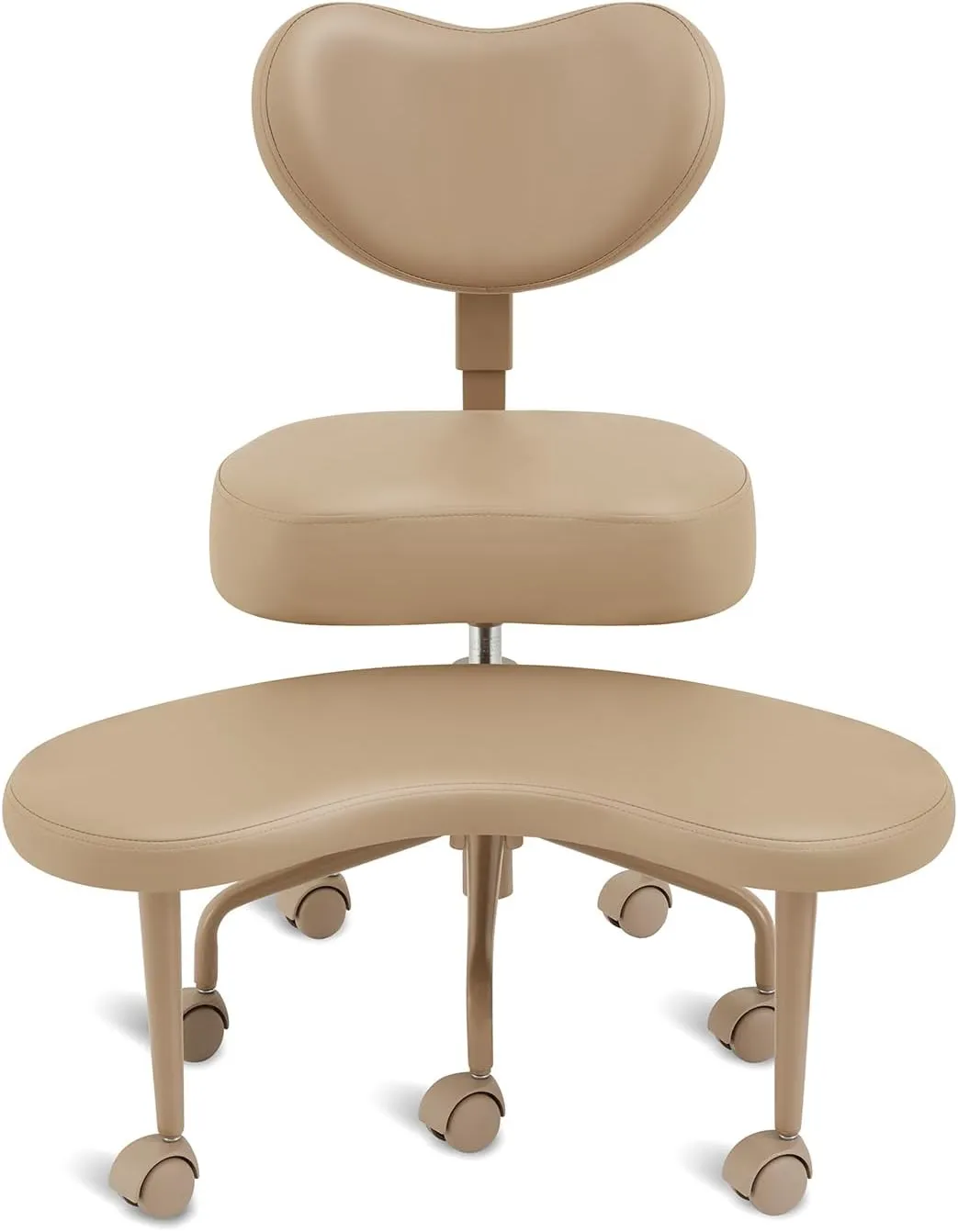 Meditation Cross Legged Chair PRO, ADHD Chair with Height Adjustable Backrest, Criss Cross Desk Use with Footrest and Wheels for Home Office, Flexible Design for Fidgety Sitters, Gray