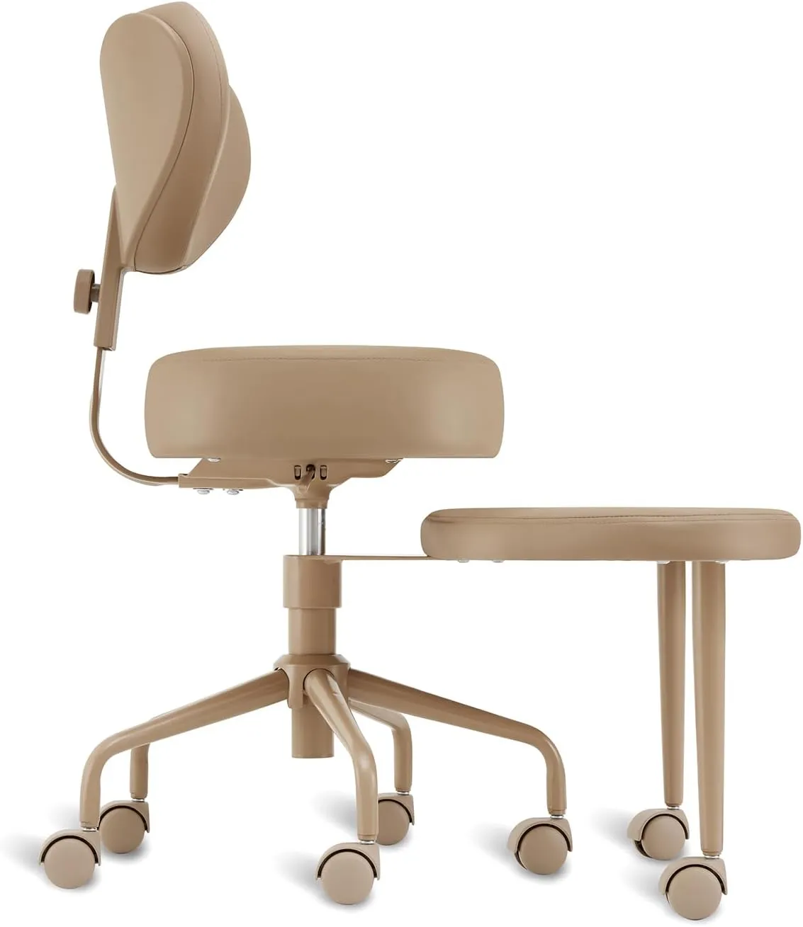Meditation Cross Legged Chair PRO, ADHD Chair with Height Adjustable Backrest, Criss Cross Desk Use with Footrest and Wheels for Home Office, Flexible Design for Fidgety Sitters, Gray
