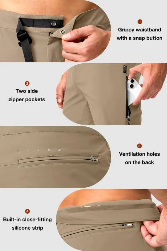 Men's Mountain Bike Shorts Stretch Cycling Biking Bicycle Quick Dry Hiking Shorts for Men Zipper Pockets