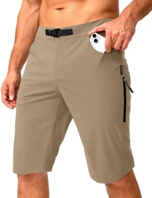 Men's Mountain Bike Shorts Stretch Cycling Biking Bicycle Quick Dry Hiking Shorts for Men Zipper Pockets