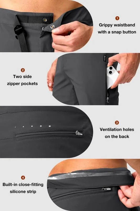 Men's Mountain Bike Shorts Stretch Cycling Biking Bicycle Quick Dry Hiking Shorts for Men Zipper Pockets