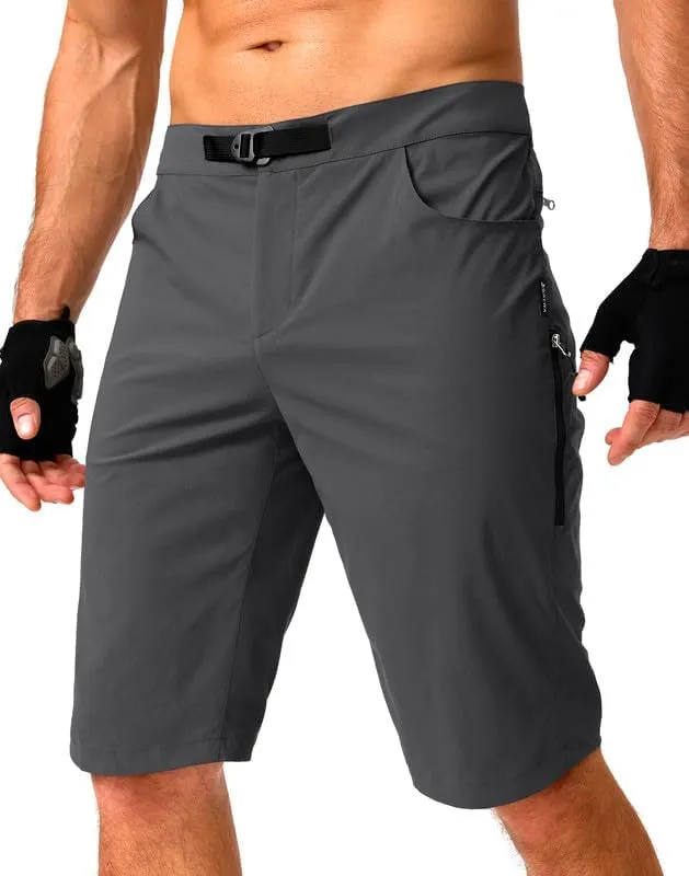 Men's Mountain Bike Shorts Stretch Cycling Biking Bicycle Quick Dry Hiking Shorts for Men Zipper Pockets