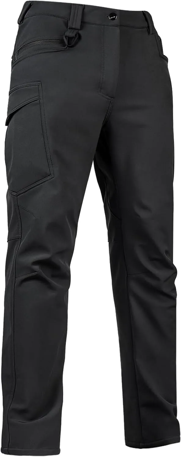 Men's Snow Ski Softshell Pants Fleece Lined Winter Hiking Camping Snowboard Pants with 8 Pockets