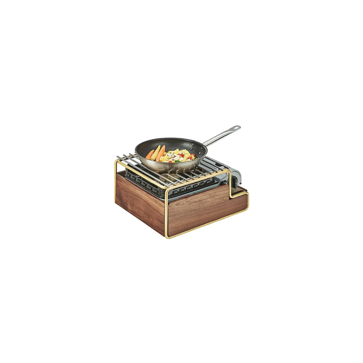 Mid-Century Brass Butane Stove Holder 362x324x184mm