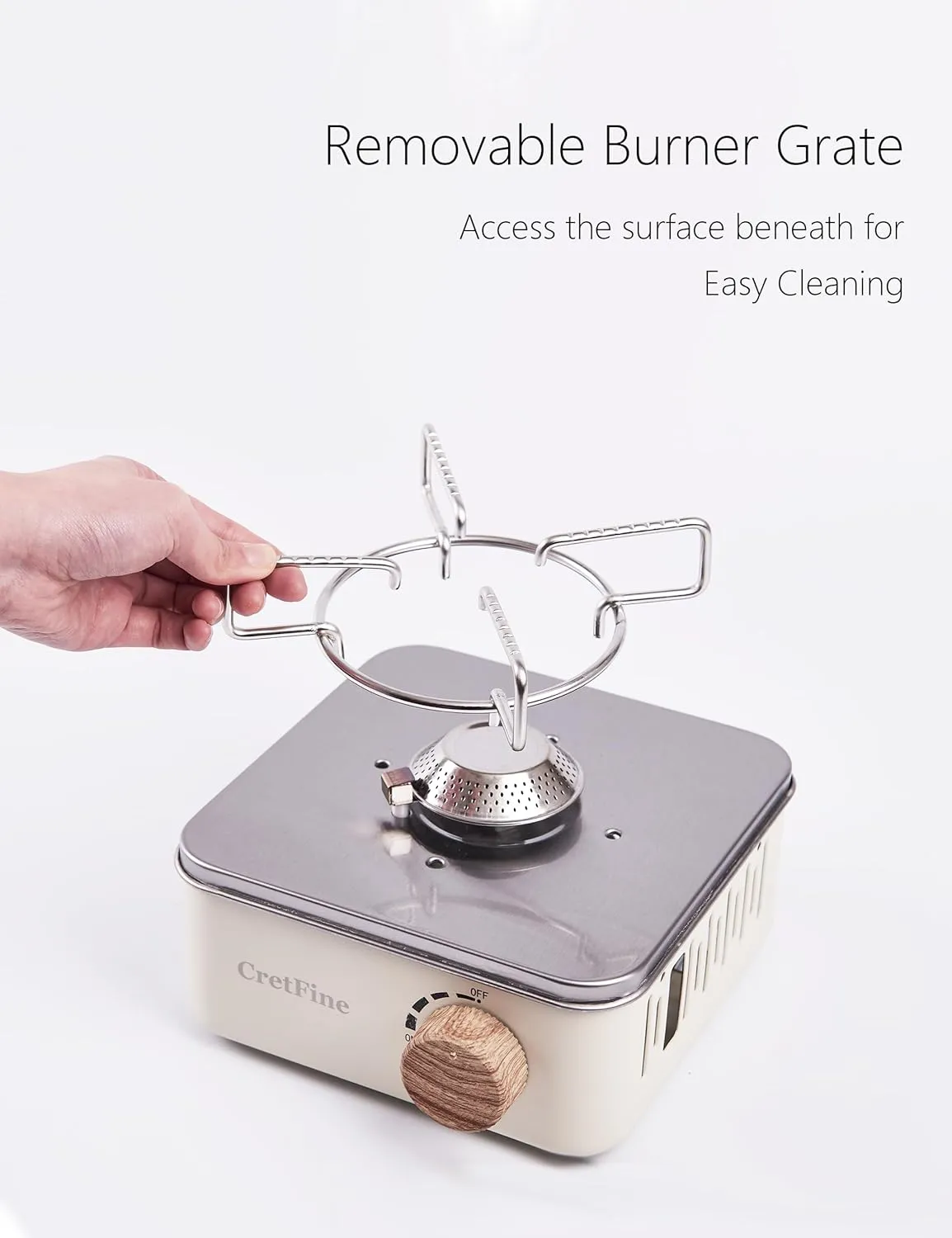 Mini Butane Camping Stove with Portable Bag, Indoor and Outdoor Cooking, for Emergency and Camp Essentials, 8205 BTU, 2hr Usage per Canister, Gas Not Included, Olive