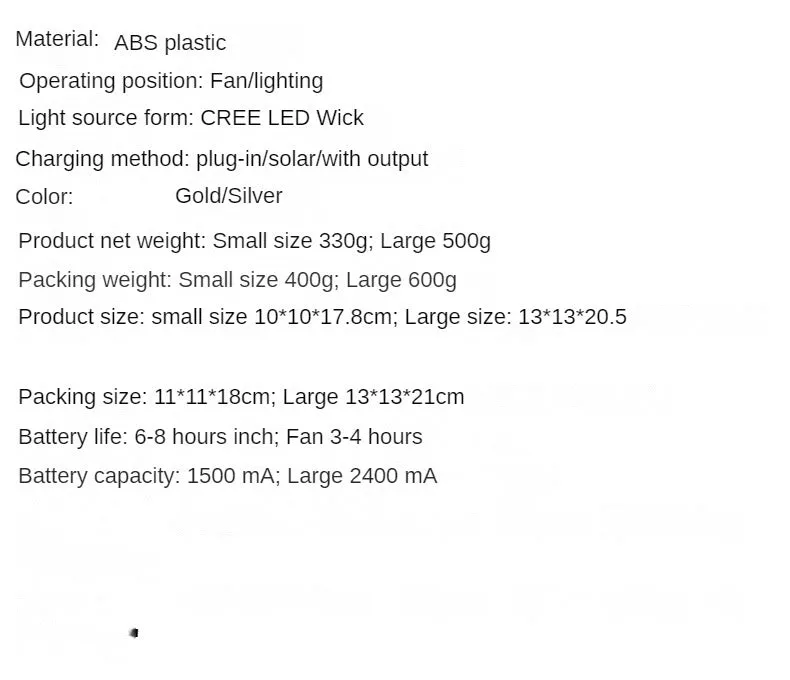 Multifunctional Solar Camping Buckle   Tail Fan Barn Lantern