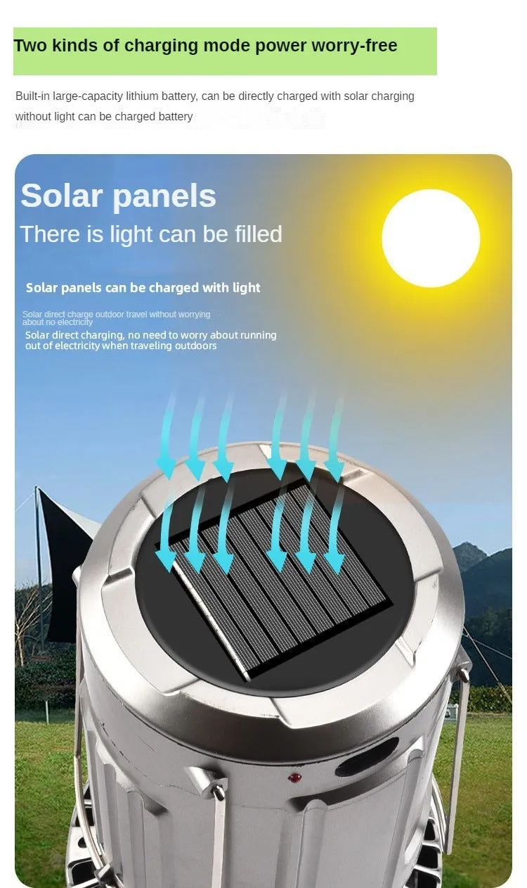 Multifunctional Solar Camping Buckle   Tail Fan Barn Lantern