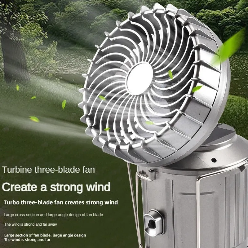 Multifunctional Solar Camping Buckle   Tail Fan Barn Lantern