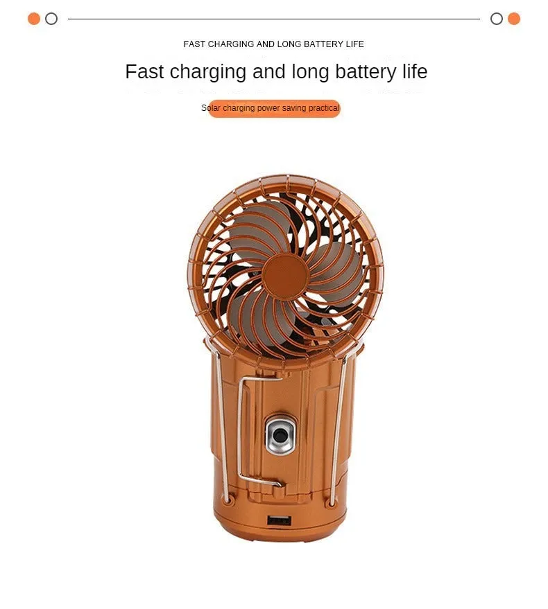 Multifunctional Solar Camping Buckle   Tail Fan Barn Lantern