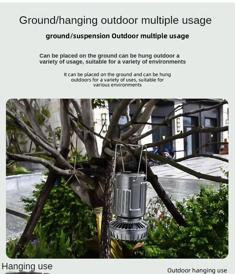 Multifunctional Solar Camping Buckle   Tail Fan Barn Lantern
