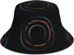 Mysterious Cosmic Black Holes Prints Reflective Bucket Hat for Men and Women - Protection Headwear for Outdoor Activities, Black, One Size
