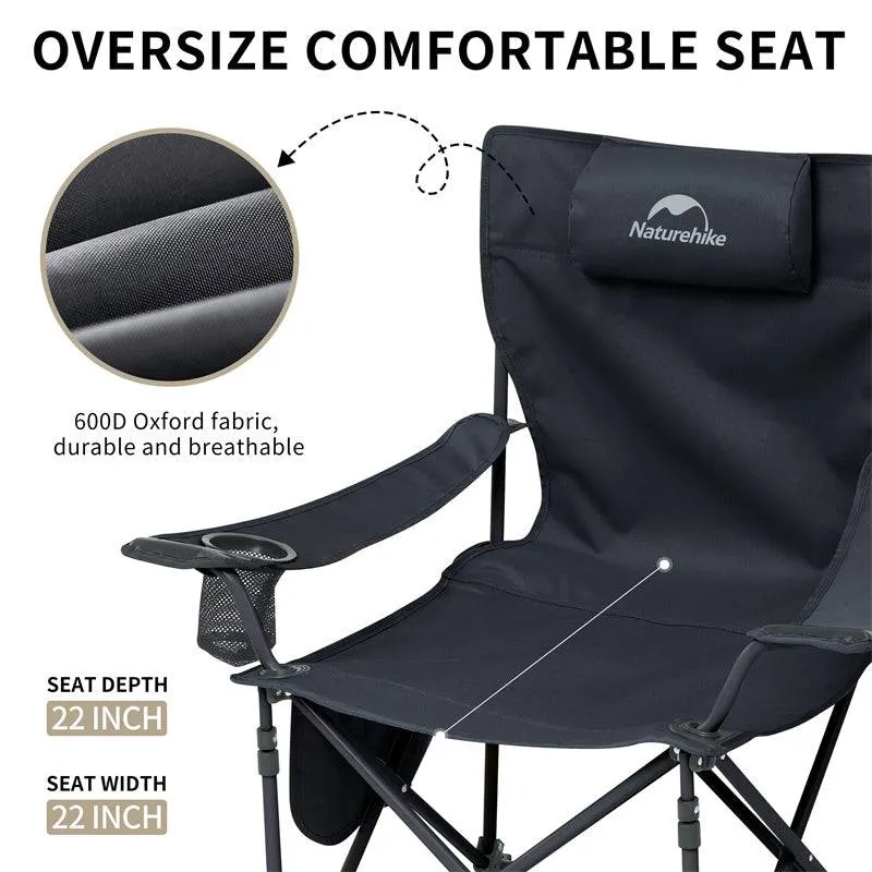 Naturehike 2-in-1 Foldable Reclining Chair with Attached Table