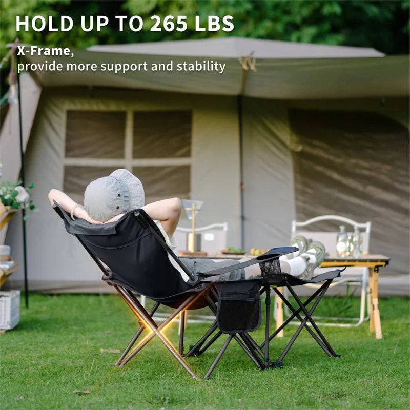 Naturehike 2-in-1 Foldable Reclining Chair with Attached Table