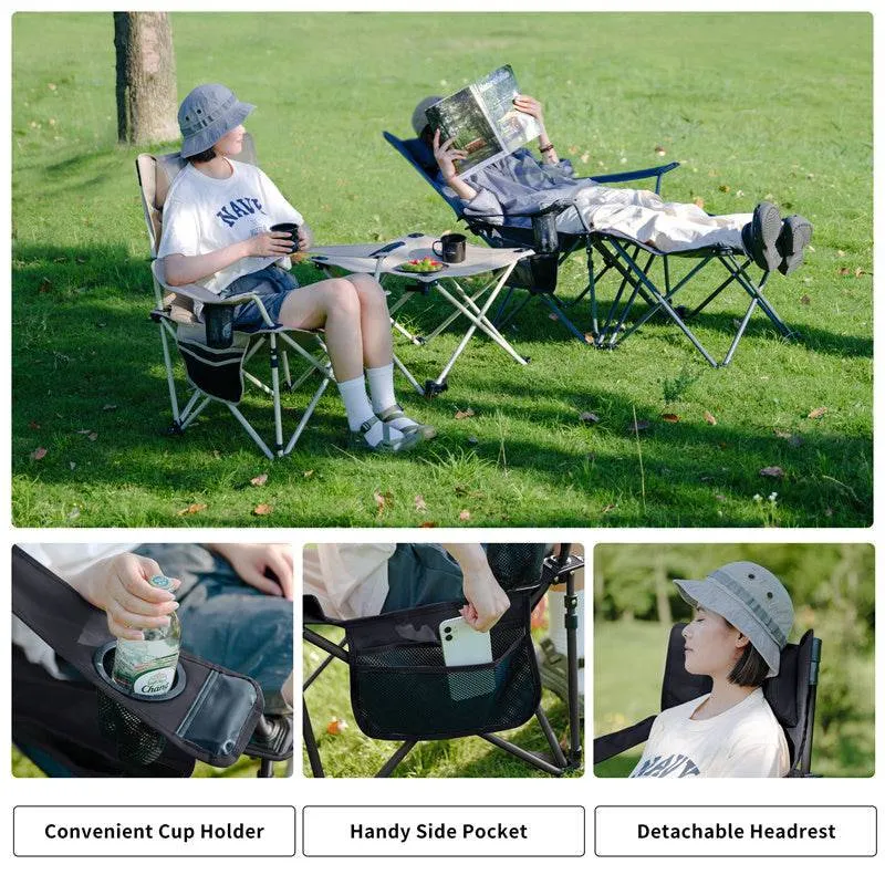 Naturehike 2-in-1 Foldable Reclining Chair with Attached Table