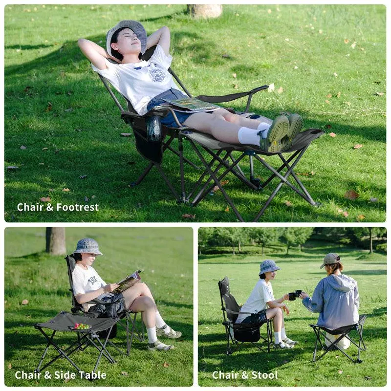 Naturehike 2-in-1 Foldable Reclining Chair with Attached Table