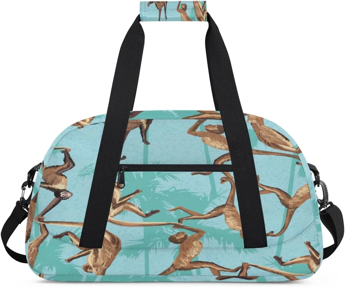 Naughty Monkey Gym Duffel Bag for Men Women Monkey Sports Tote Bag with Adjustable Shoulder Strap for Dance Gymnastics Traveling Outdoor Camping Overnight Stay