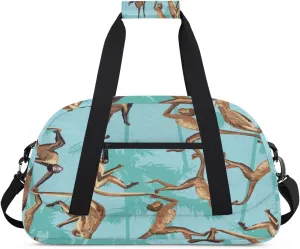 Naughty Monkey Gym Duffel Bag for Men Women Monkey Sports Tote Bag with Adjustable Shoulder Strap for Dance Gymnastics Traveling Outdoor Camping Overnight Stay