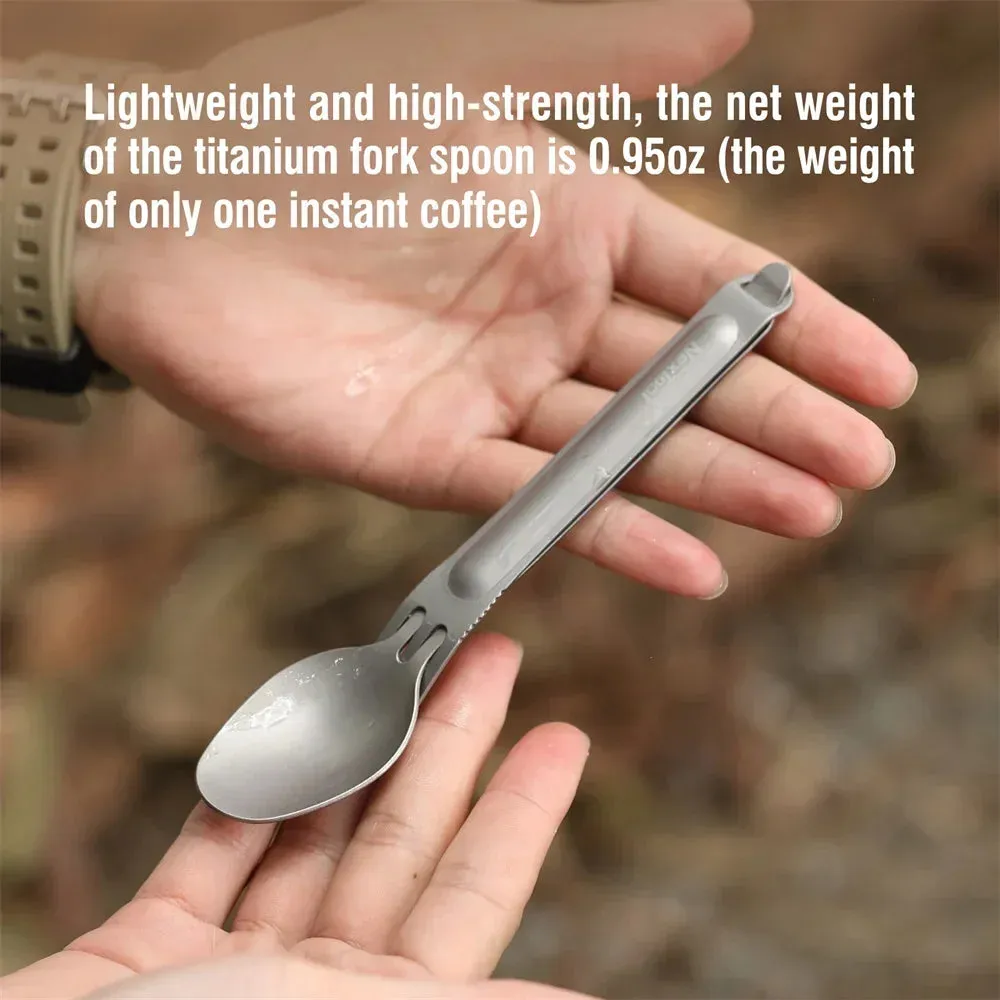 NEXTOOL Titanium Spoon and Spork Set for Camping and Outdoor Use