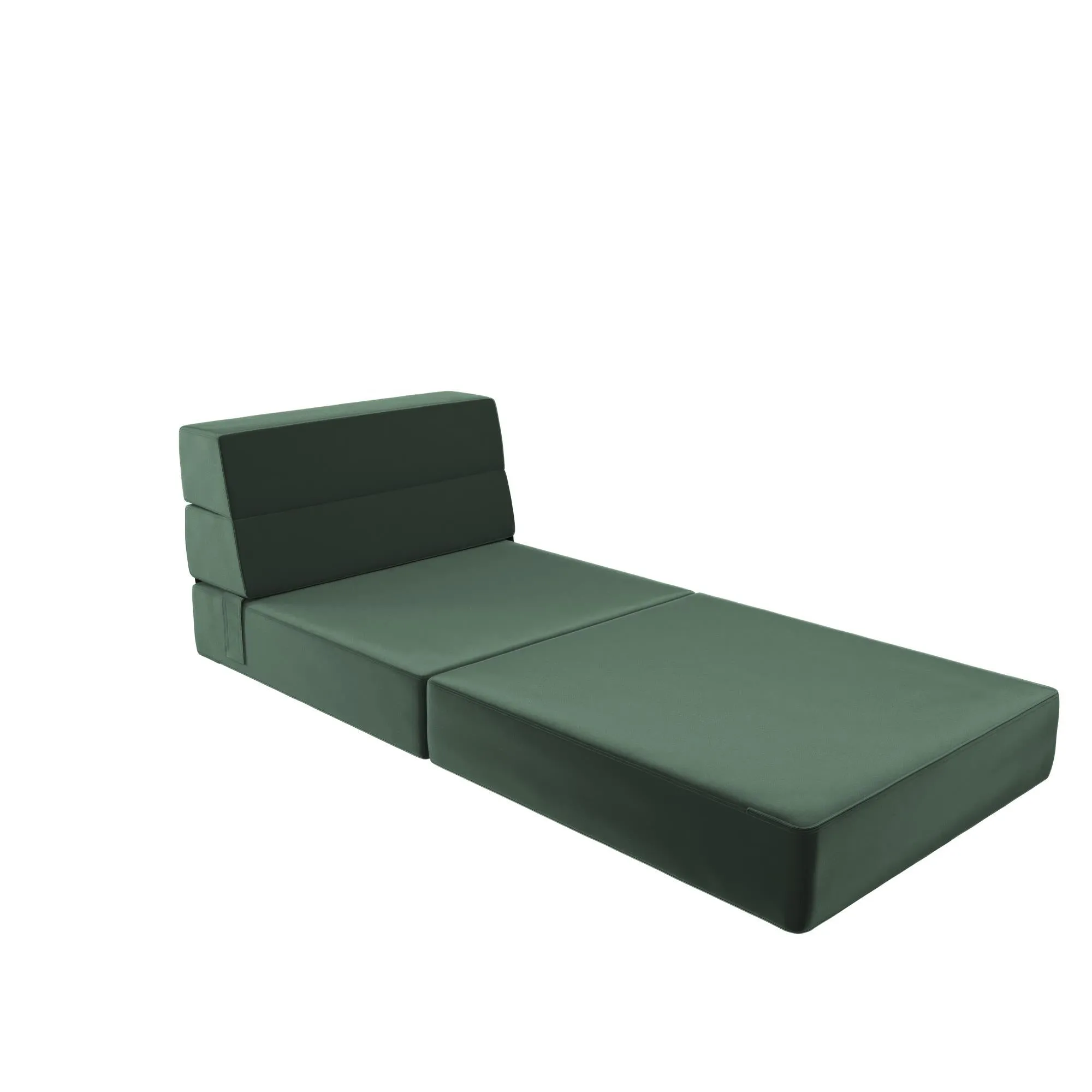Novogratz The Flower Velour Modular Chair & Lounger - Green|Fauteuil modulaire et chaise longue The Flower de Novogratz en velours - vert
