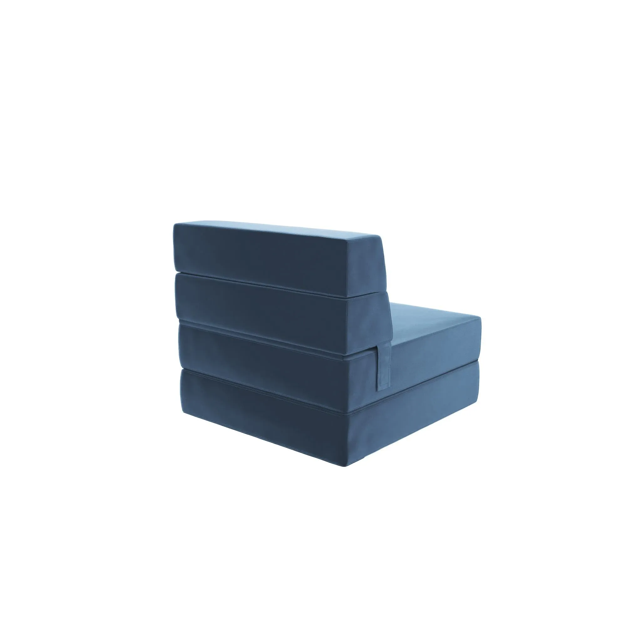 Novogratz The Flower Velour Modular Chair & Lounger - Indigo Blue|Fauteuil modulaire et chaise longue The Flower de Novogratz en velours - bleu indigo