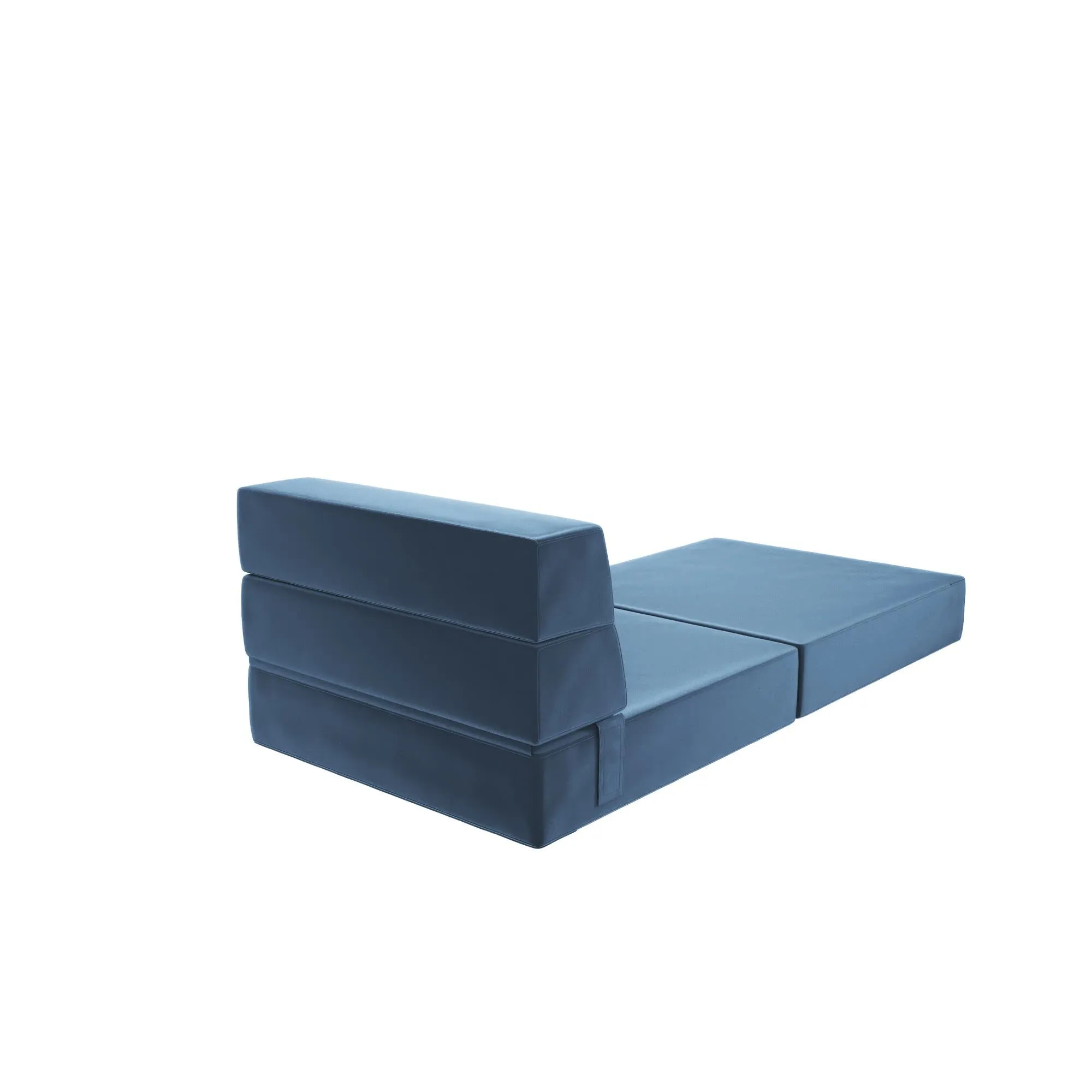 Novogratz The Flower Velour Modular Chair & Lounger - Indigo Blue|Fauteuil modulaire et chaise longue The Flower de Novogratz en velours - bleu indigo
