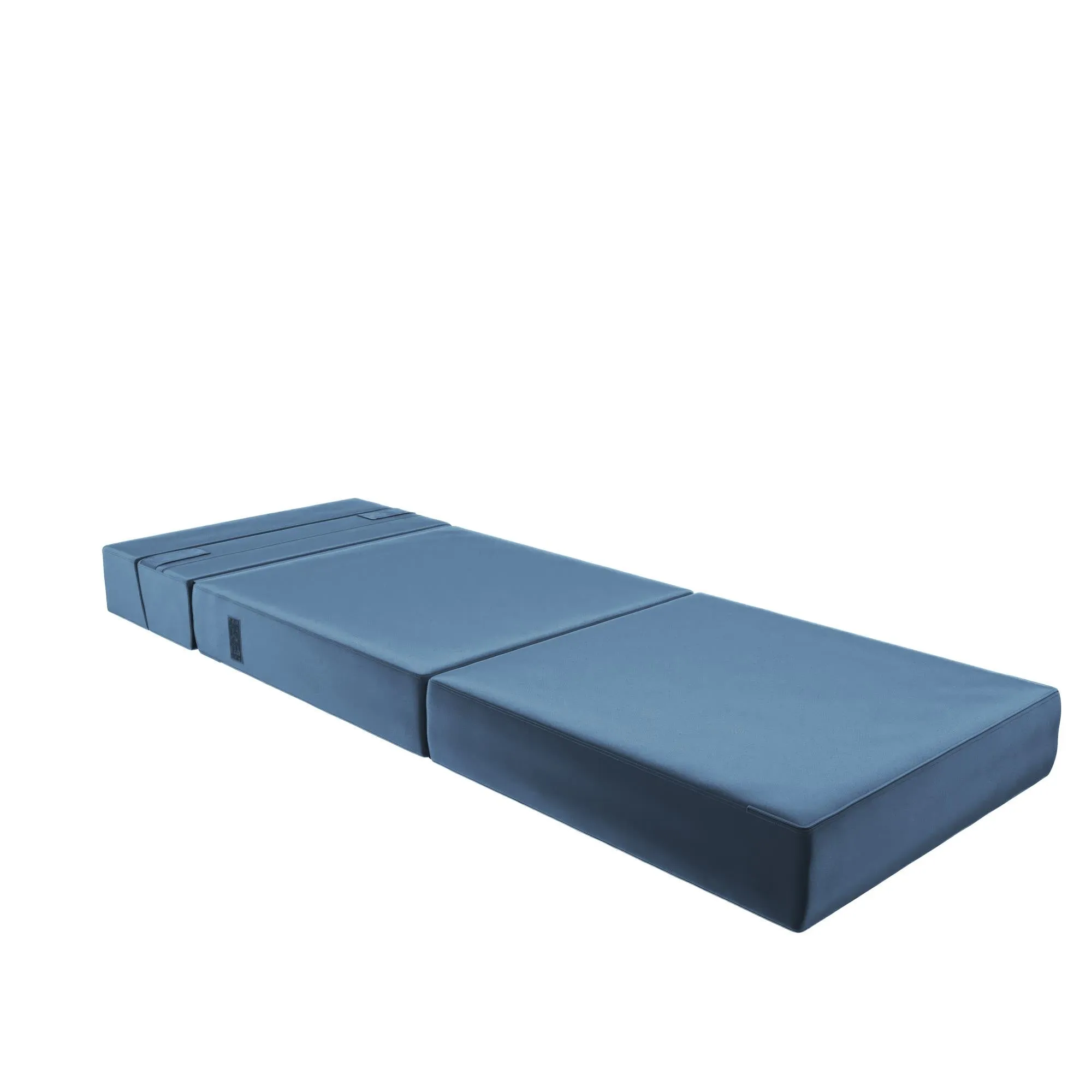 Novogratz The Flower Velour Modular Chair & Lounger - Indigo Blue|Fauteuil modulaire et chaise longue The Flower de Novogratz en velours - bleu indigo