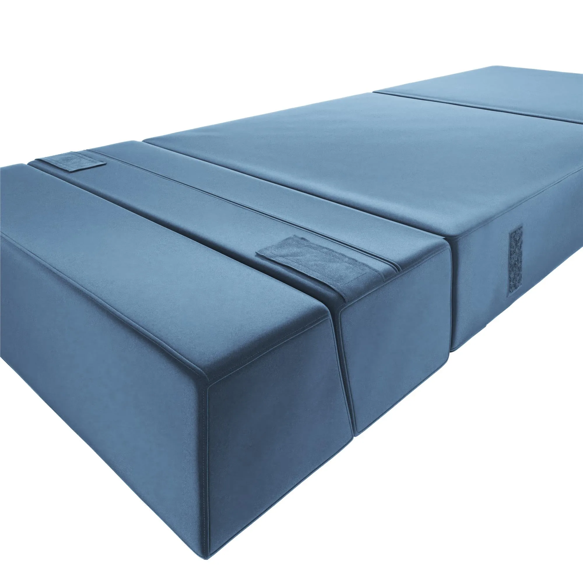 Novogratz The Flower Velour Modular Chair & Lounger - Indigo Blue|Fauteuil modulaire et chaise longue The Flower de Novogratz en velours - bleu indigo