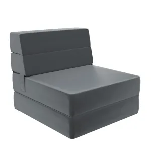 Novogratz The Flower Velour Modular Chair & Lounger - Medium Grey|Fauteuil modulaire et chaise longue The Flower de Novogratz en velours - gris moyen