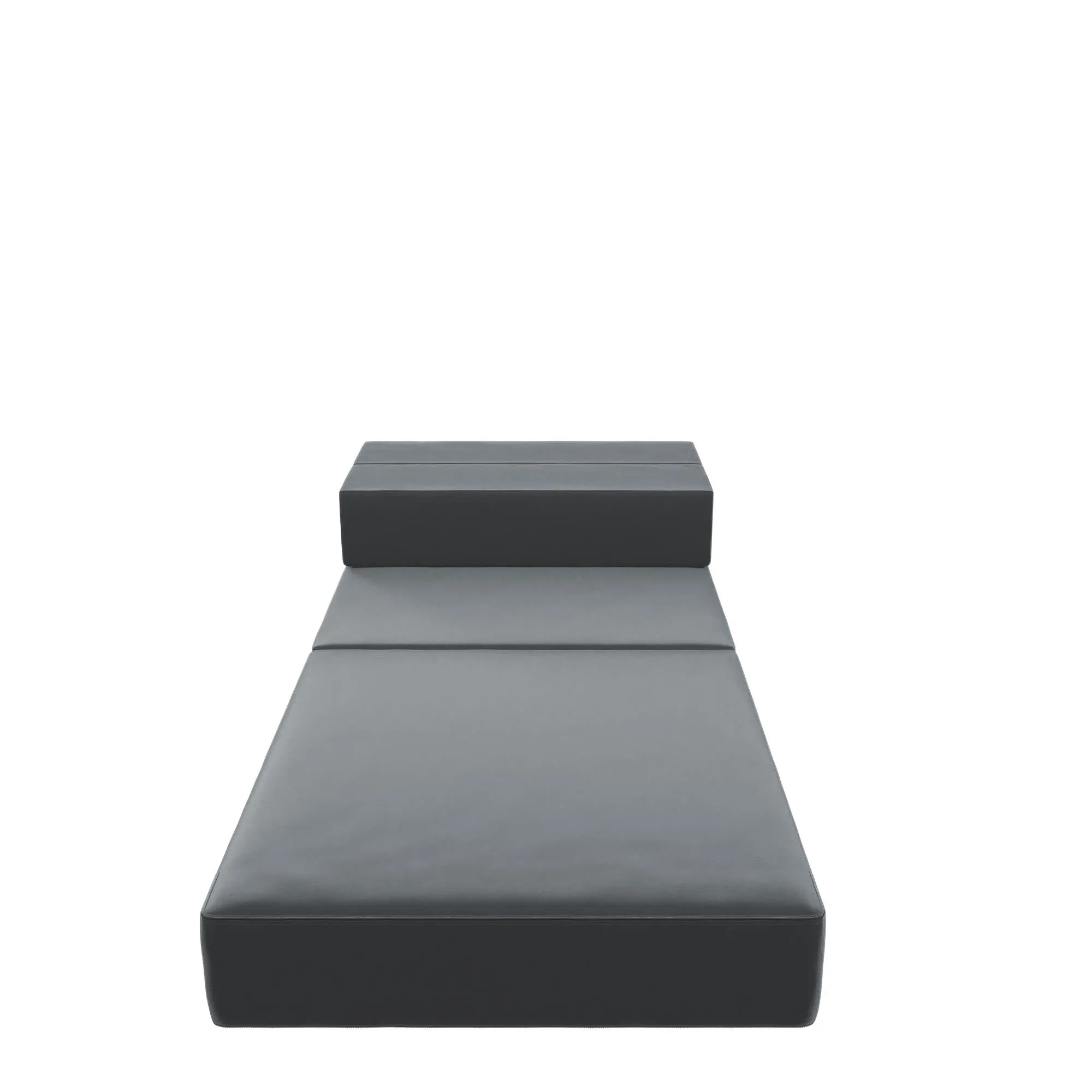 Novogratz The Flower Velour Modular Chair & Lounger - Medium Grey|Fauteuil modulaire et chaise longue The Flower de Novogratz en velours - gris moyen