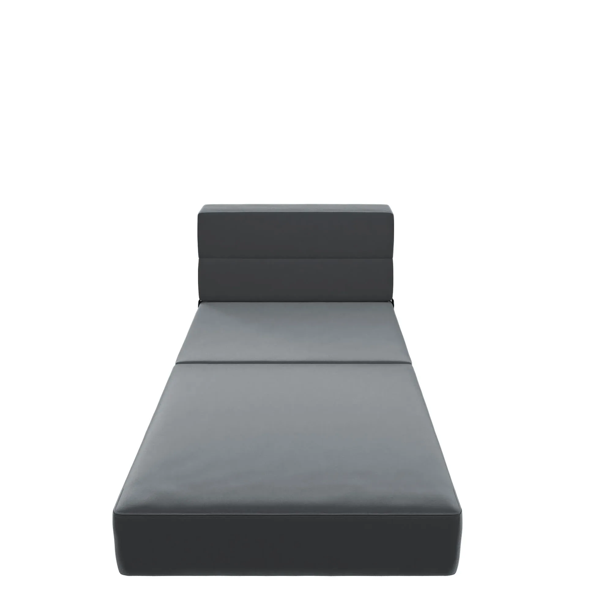 Novogratz The Flower Velour Modular Chair & Lounger - Medium Grey|Fauteuil modulaire et chaise longue The Flower de Novogratz en velours - gris moyen