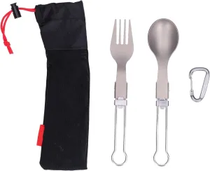 oceanside Flatware Set, 4 Pcs Camping Cutlery Set Camping Foldable Spoon Fork Portable Travel Tableware for Outdoor Picnic