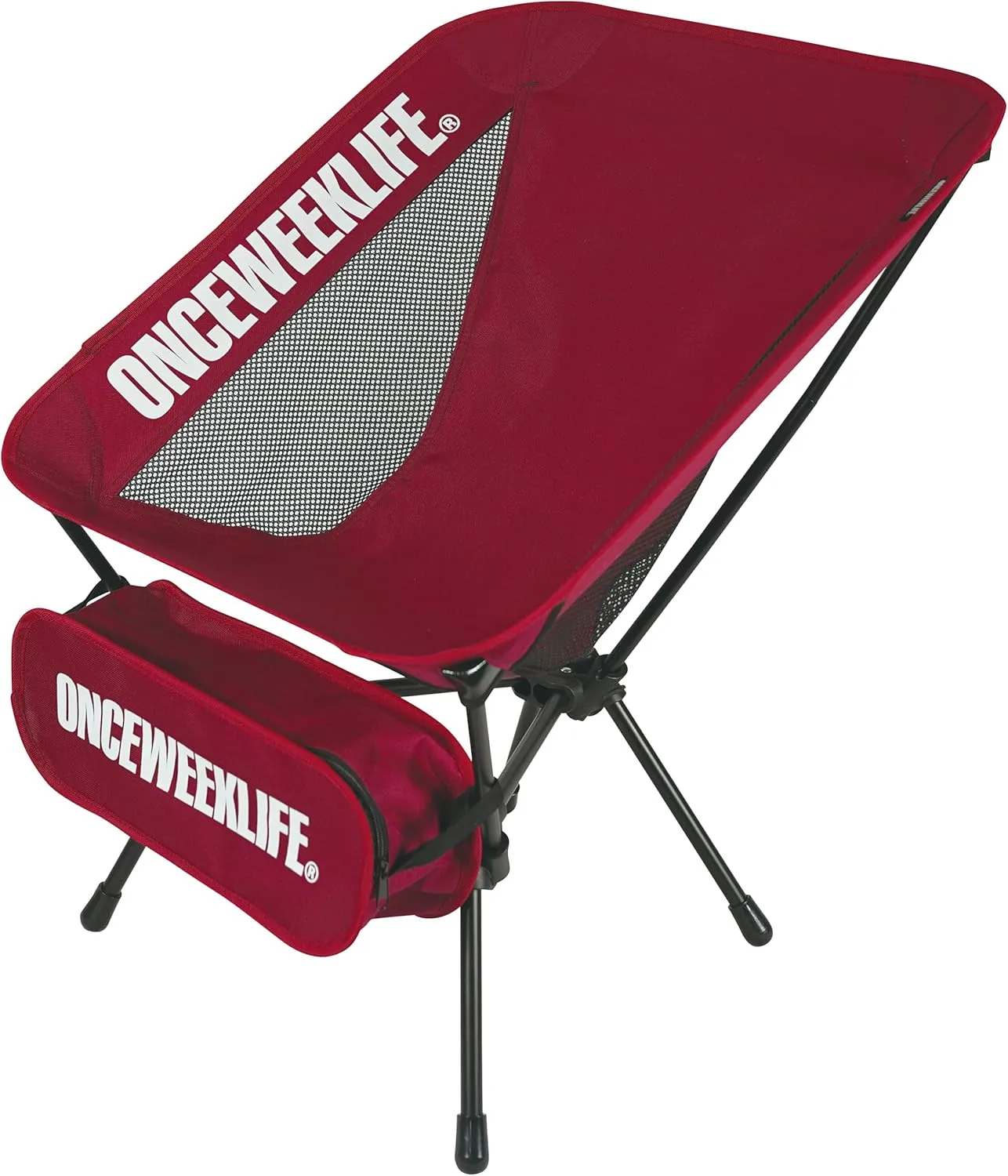 ONCEWEEKLIFE® Compact Camping Chair - Folding Chair, Foldable Lightweight Foldable Outdoor Chairs for Hiking Mountaineering Beach, and Backpacking 330 lbs Capacity (Burgundy)