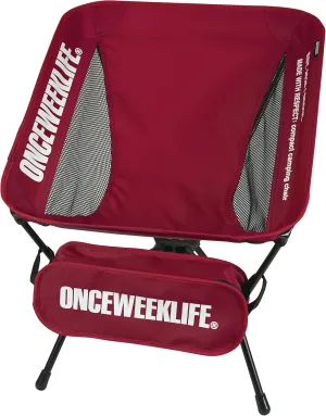 ONCEWEEKLIFE® Compact Camping Chair - Folding Chair, Foldable Lightweight Foldable Outdoor Chairs for Hiking Mountaineering Beach, and Backpacking 330 lbs Capacity (Burgundy)