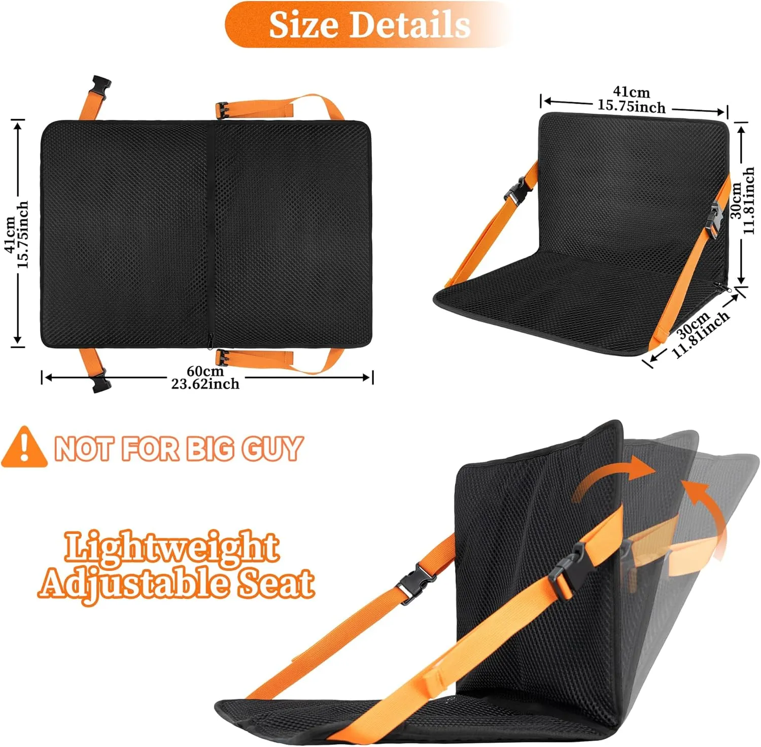 ONTYZZ Inflatable Portable Stadium Seat Waterproof Cushion with Backrest Lightweight Padded Seat Cushion for Camping