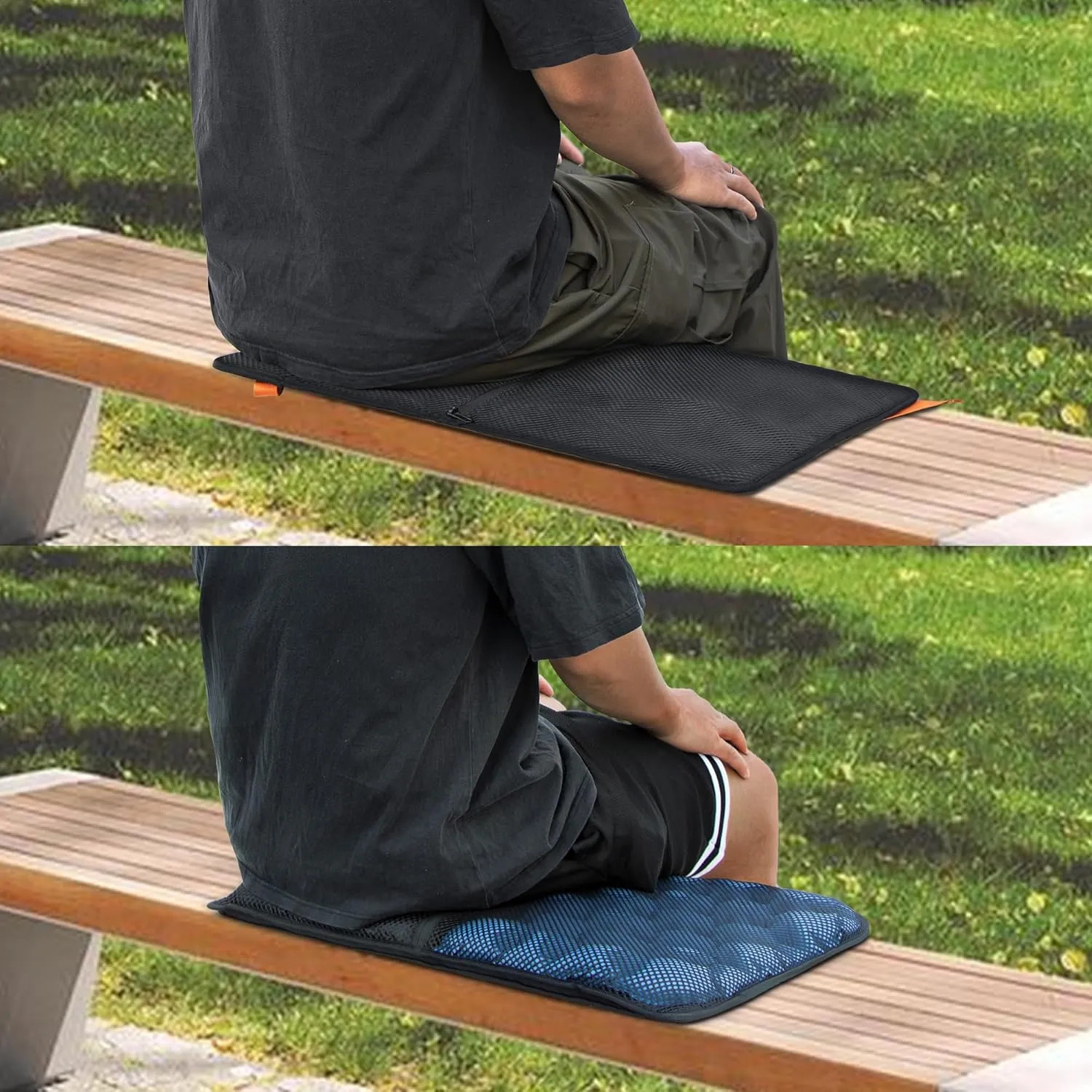 ONTYZZ Inflatable Portable Stadium Seat Waterproof Cushion with Backrest Lightweight Padded Seat Cushion for Camping