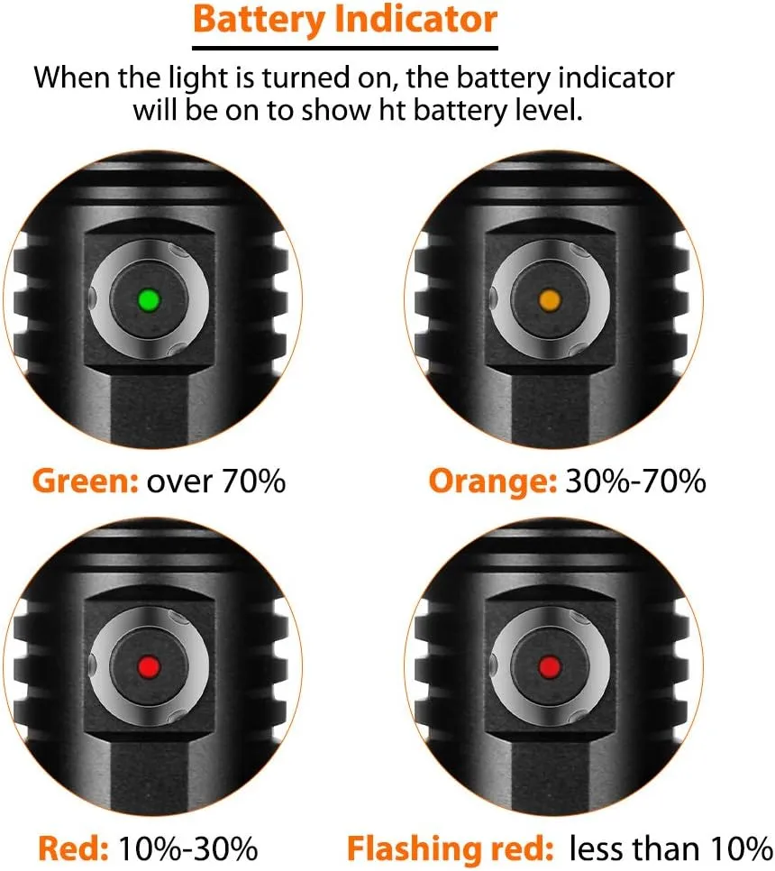ORCATORCH D530 Scuba Dive Light, 1300 Lumens, 8 Degrees Narrow Beam Angle, Titanium Alloy Side Button Switch, 2 Lighting Modes, with Battery Indicator, for Underwater 150 Meters Diving
