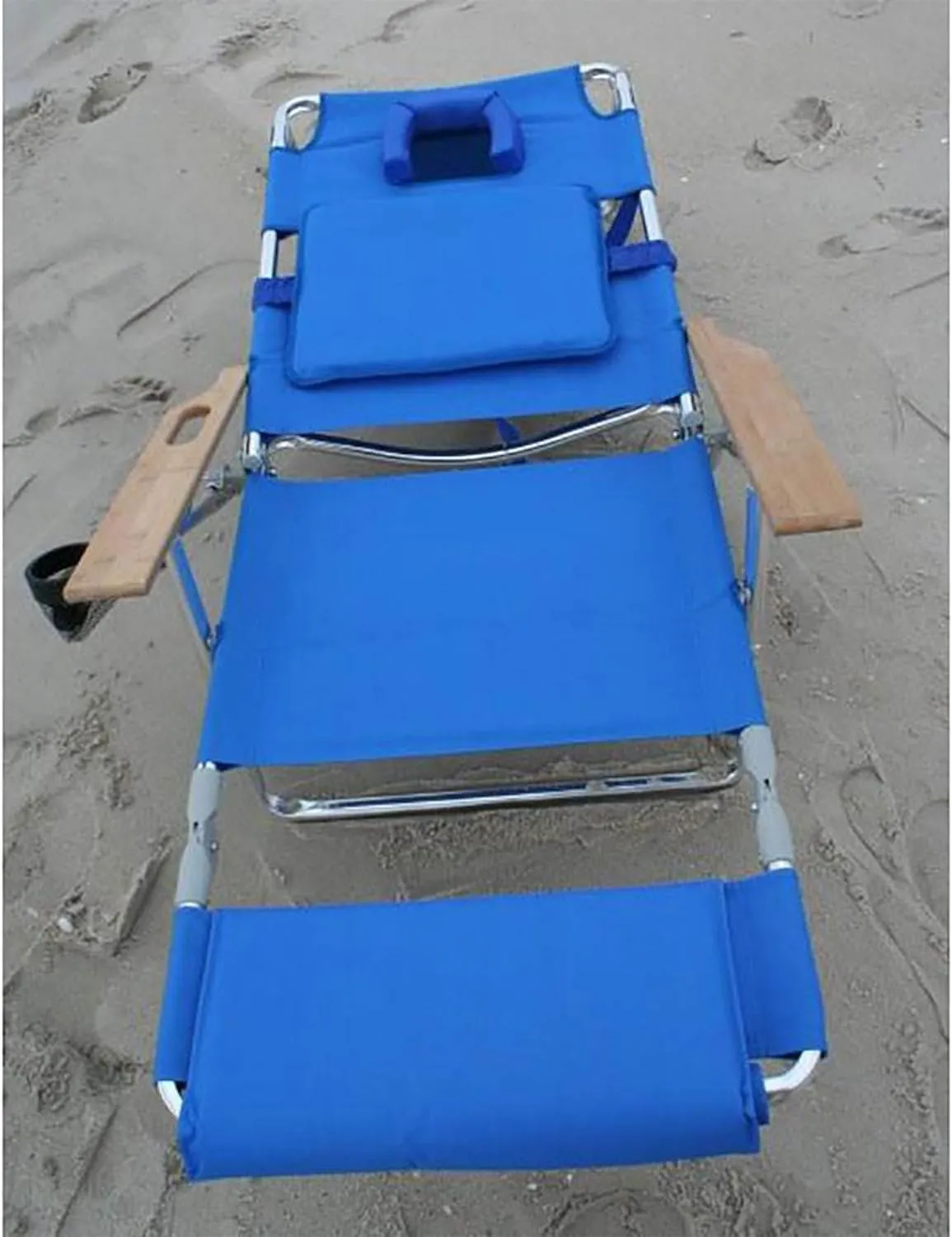Ostrich Deluxe Padded 3-N-1 Outdoor Lounge Reclining Beach Chair, Blue (3 Pack)