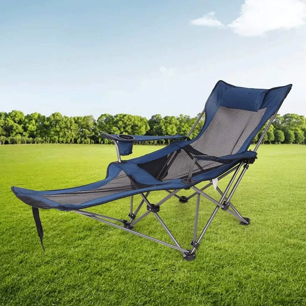 Outdoor Camp Chairs, Outdoor Folding Camping Chair Recliner Portable Back Fishing Chair Leisure Stool Beach Break Chair Sports Chair Lawn Chairs Adults(E)