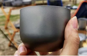 Outdoor camping portable pure titanium double layer cup 160ml(3PCS)