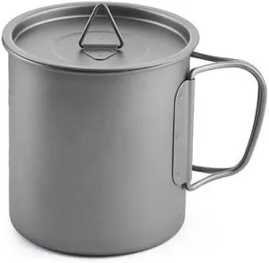 Outdoor camping pure titanium portable water cup camping ultra-light folding cup(450ml)