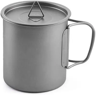 Outdoor camping pure titanium portable water cup camping ultra-light folding cup(450ml)