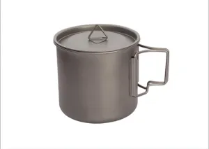 Outdoor camping titanium mug with lid mug camping folding cup 2PCS(301-400ml)