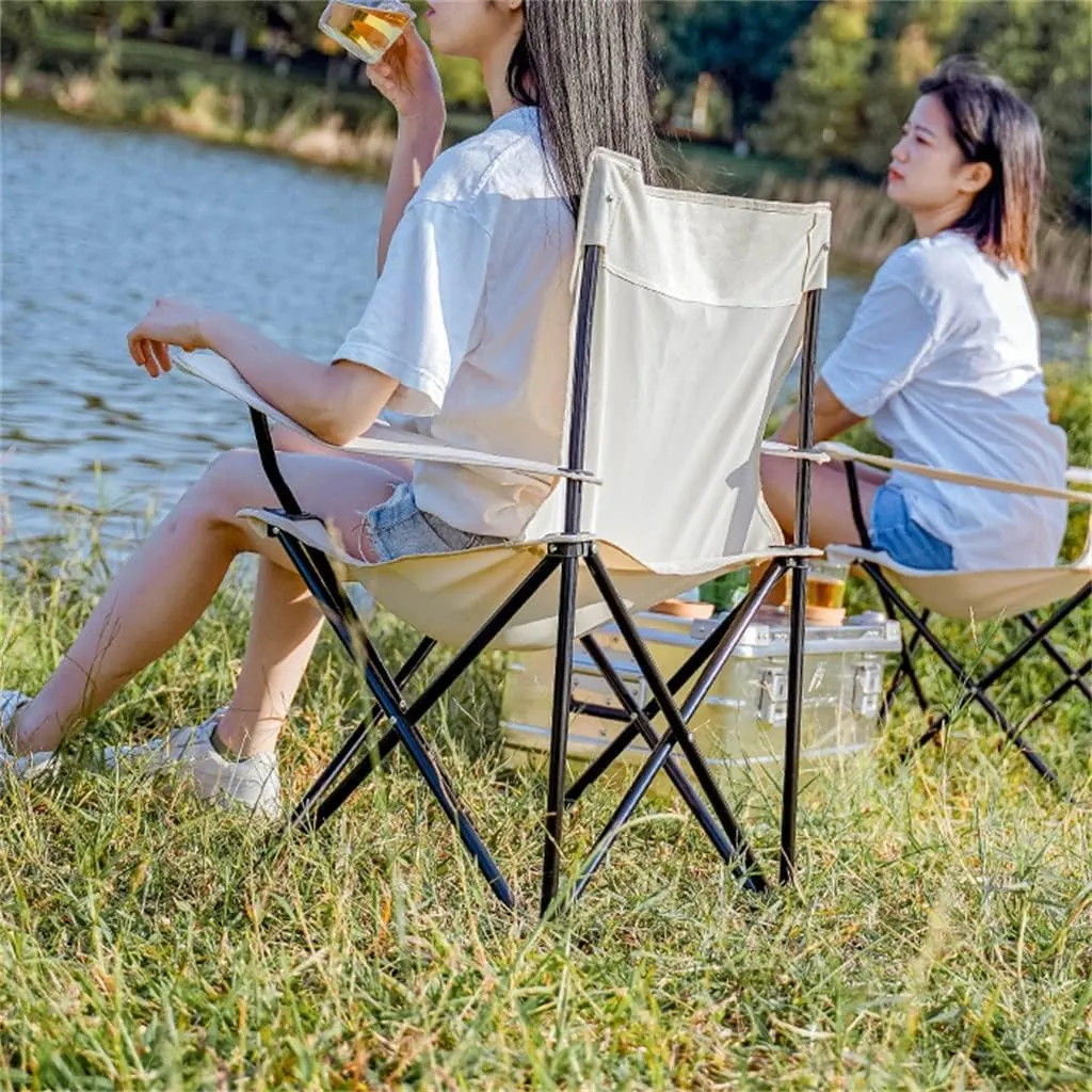 Outdoor Chair Folding Camping Chair Outdoor Folding Chair with Armrests Ultra Light Portable Camping Chair Back Recliner Leisure Chair Fishing Stool Camping Chair Foldable Chair